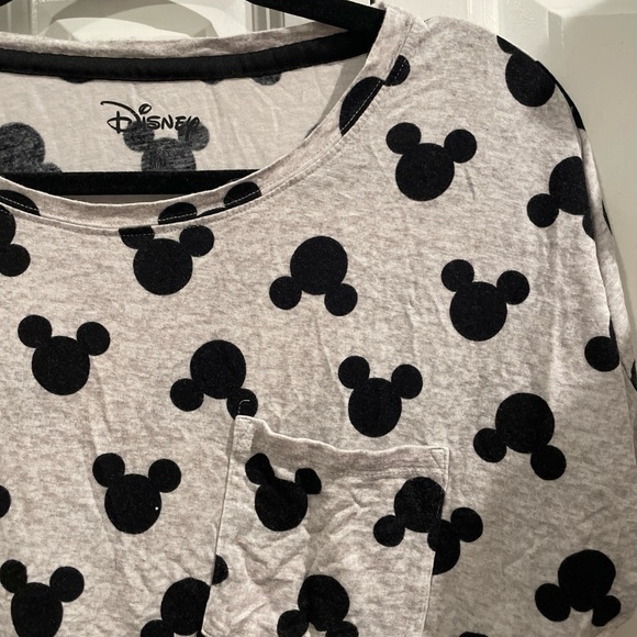 Disney Mickey Mouse Gray and Black Short Sleeve Tee - Picture 2 of 4